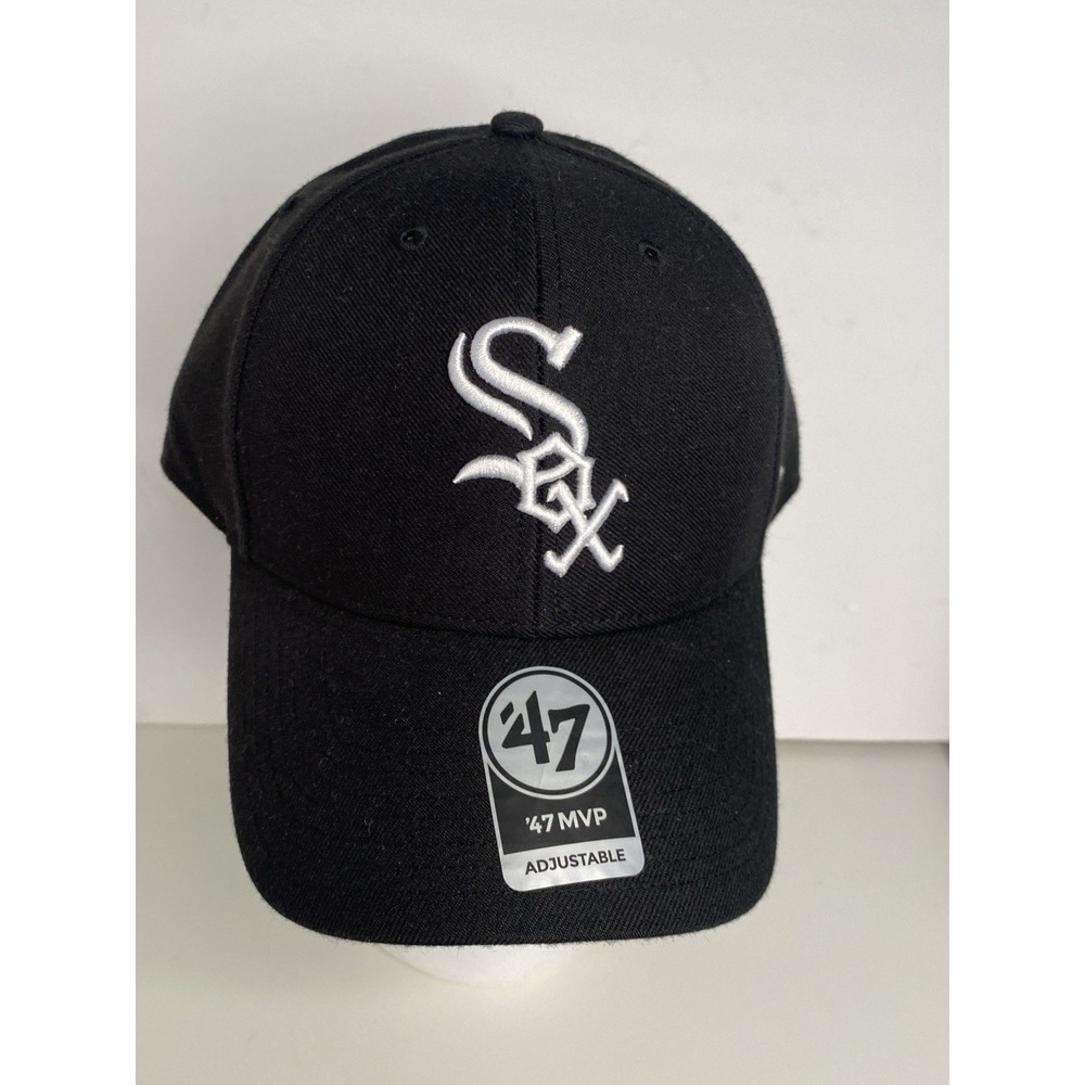 Chicago White Sox '47 Brand Adjustable Hat Cap MVP Black MLB new Structured NWT